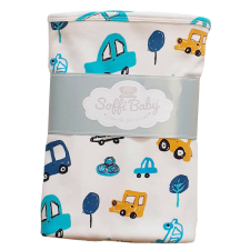  Soffi Baby takaró pamut dupla autós kék 80x100cm babaágynemű, babapléd