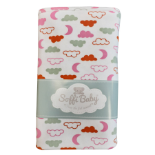  Soffi Baby takaró pamut dupla rózsaszín felhõk 75x100cm babaágynemű, babapléd