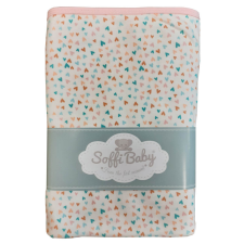  Soffi Baby takaró pamut dupla rózsaszín szívecskék 80x100cm babaágynemű, babapléd