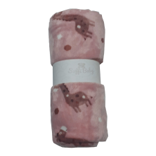  Soffi Baby takaró plüss dupla púderszínû zsiráf 75x100cm babaágynemű, babapléd