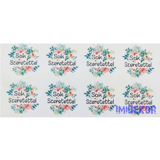  Sok szeretettel matrica 24db/A4 lap - Zöld virágos dekorációs kellék