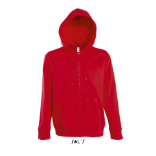 SOL&#039;S cipzáras kapucnis férfi pulóver SO47800, Red-XL férfi pulóver, kardigán
