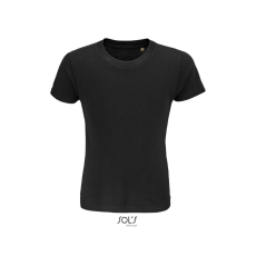 SOL'S CRUSADER KIDS környakas rövid ujjú pamut gyerek póló SO03580, Deep Black-12A