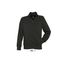 SOL'S férfi cipzáras pulóver passzés magas gallérral SO47200, Black-L férfi pulóver, kardigán