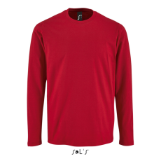 SOL'S Férfi IMPERIAL hosszú ujjú környakas pamut póló, SOL'S SO02074, Red-L