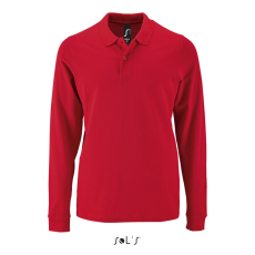 SOL'S Férfi PERFECT hosszú ujjú galléros piké póló, SOL'S SO02087, Red-3XL