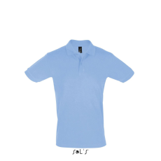 SOL'S Férfi PERFECT két gombos rövid ujjú galléros piké pamut póló, SOL'S SO11346, Sky Blue-3XL