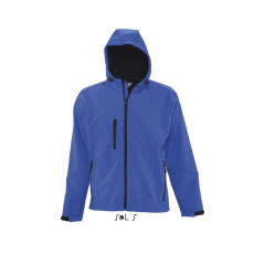 SOL'S Férfi REPLAY kapucnis cipzáras softshell dzseki, SOL'S SO46602, Royal Blue-S