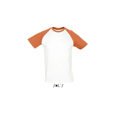 SOL'S FUNKY raglános kétszínű férfi rövid ujjú póló SO11190, White/Orange-2XL