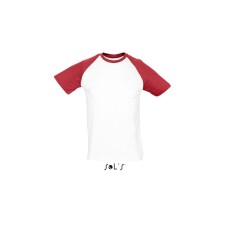 SOL'S FUNKY raglános kétszínű férfi rövid ujjú póló SO11190, White/Red-M