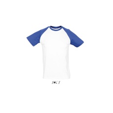 SOL'S FUNKY raglános kétszínű férfi rövid ujjú póló SO11190, White/Royal Blue-XL