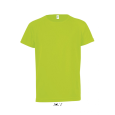 SOL'S Gyerek póló SOL'S SO01166 Sol'S Sporty Kids - Raglan-Sleeved T-Shirt -10A, Neon Green
