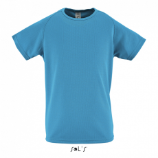 SOL'S Gyerek póló SOL'S SO01166 Sol'S Sporty Kids - Raglan-Sleeved T-Shirt -12A, Aqua