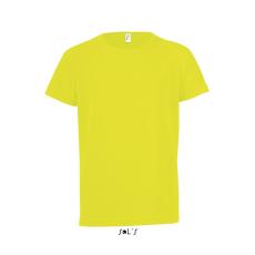 SOL'S Gyerek póló SOL'S SO01166 Sol'S Sporty Kids - Raglan-Sleeved T-Shirt -6A, Neon Yellow