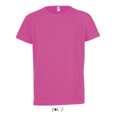 SOL'S Gyerek SPORTY raglán ujjú kereknyakú sportpóló, SOL'S SO01166, Neon Pink 2-8A