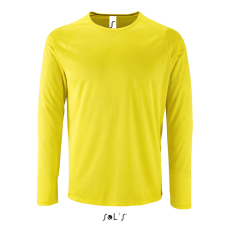 SOL'S hosszú ujjú férfi sport póló SO02071, Neon Yellow-2XL