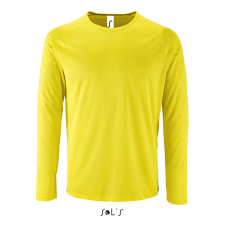 SOL'S hosszú ujjú férfi sport póló SO02071, Neon Yellow-L férfi póló