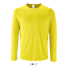SOL&#039;S hosszú ujjú férfi sport póló SO02071, Neon Yellow-S férfi póló