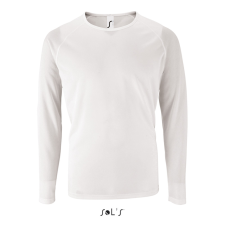 SOL'S hosszú ujjú férfi sport póló SO02071, White-3XL férfi póló
