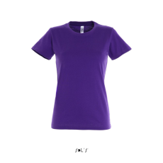 SOL'S IMPERIAL környakú Női rövid ujjú pamut póló SO11502, Dark Purple-S