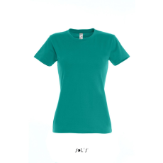 SOL'S IMPERIAL környakú Női rövid ujjú pamut póló SO11502, Emerald-XL
