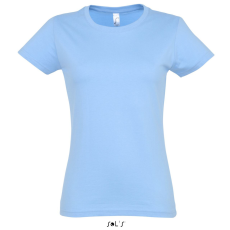 SOL'S IMPERIAL környakú Női rövid ujjú pamut póló SO11502, Sky Blue-XL