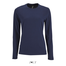 SOL'S IMPERIAL Női hosszú ujjú környakas pamut póló SO02075, French Navy-2XL