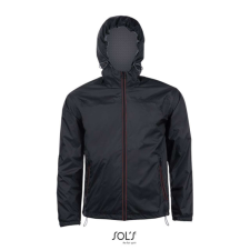 SOL&#039;S kapucnis bélelt széldzseki SO01171, Black/Dark Grey-XL férfi kabát, dzseki