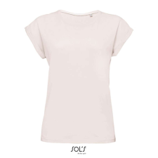 SOL&#039;S MELBA kereknyakú Női pamut póló SO01406, Creamy Pink-L női póló