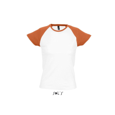 SOL&#039;S MILKY raglános kétszínű Nöi rövid ujjú póló SO11195, White/Orange-S női póló