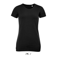 SOL'S MILLENIUM Női kereknyakú rövid ujjú sztreccs póló SO02946, Deep Black-XL