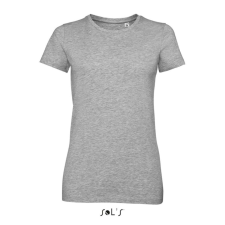 SOL&#039;S MILLENIUM Női kereknyakú rövid ujjú sztreccs póló SO02946, Grey Melange-S női póló
