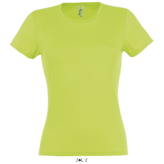 SOL'S MISS Női kereknyakú rövid ujjú pamut póló SO11386, Apple Green-M