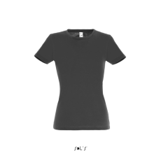 SOL'S MISS Női kereknyakú rövid ujjú pamut póló SO11386, Dark Grey-XL