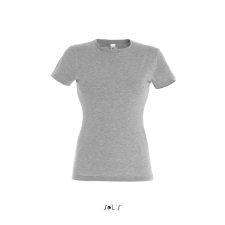 SOL&#039;S MISS Női kereknyakú rövid ujjú pamut póló SO11386, Grey Melange-L női póló
