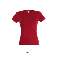 SOL'S MISS Női kereknyakú rövid ujjú pamut póló SO11386, Red-XL