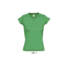 SOL&#039;S MOON Női V-nyakú rövid ujjú pamut póló SO11388, Kelly Green-S női póló