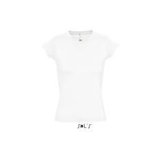 SOL&#039;S MOON Női V-nyakú rövid ujjú pamut póló SO11388, White-M női póló