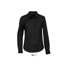 SOL'S Női blúz SOL'S SO01427 Sol'S Blake Women - Long Sleeve Stretch Shirt -S, Black