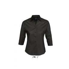 SOL'S Női blúz SOL'S SO17010 Sol'S Effect - 3/4 Sleeve Stretch Women'S Shirt -S, Black