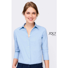 SOL'S Női blúz SOL'S SO17010 Sol'S Effect - 3/4 Sleeve Stretch Women'S Shirt -S, Dark Blue
