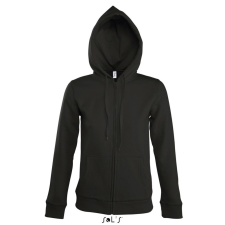 SOL'S Női cipzáras kapucnis pulóver, SOL'S SO47900, Black-L női pulóver, kardigán