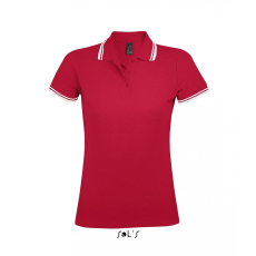 SOL'S Női galléros póló SOL'S SO00578 Sol'S pasadena Women - polo Shirt -XL, Red/White
