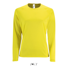 SOL&#039;S Női hosszú ujjú sport póló SO02072, Neon Yellow-S női póló