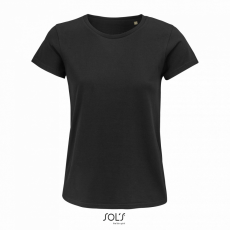 SOL'S Női póló SOL'S SO03581 Sol'S Crusader Women - Round-neck Fitted Jersey T-Shirt -L, Deep Black