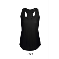 SOL'S Női ujjatlan sporthátú trikó SO00579, Deep Black-XL