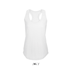 SOL'S Női ujjatlan sporthátú trikó SO00579, White-L