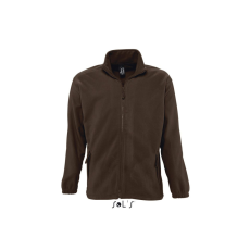 SOL'S NORTH cipzáras férfi polár pulóver SO55000, Dark Chocolate-5XL