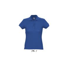 SOL&#039;S PASSION négy gombos rövid ujjú Női galléros pamut póló SO11338, Royal Blue-L női póló