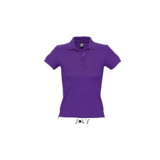 SOL&#039;S PEOPLE rövid ujjú Női galléros pamut póló SO11310, Dark Purple-XL női póló